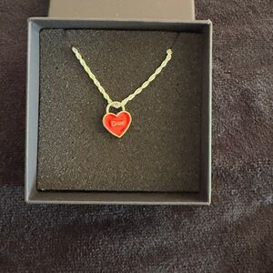 Dior Red Heart Charm Necklace GWP